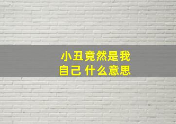 小丑竟然是我自己 什么意思